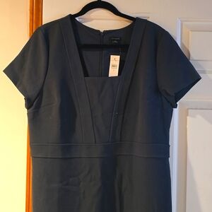 New Ann Taylor Blue Gray Sheath Dress